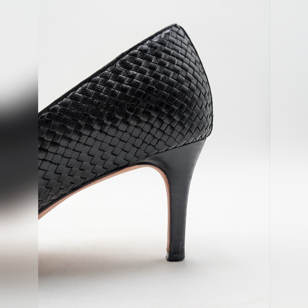 Cole Haan Grand.OS Women's Size 8B Woven Genuine Black Leather Heels Closed Toe - Picture 8 of 17